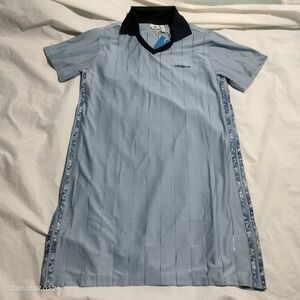 adidas Originals x Liberty London WOMENS Blue Tonal Soccer Jersey Dress JC5313 L